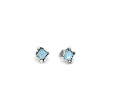 Giovanni Raspini Sterling Silver Stone Set Small Cocktail Stud Earrings