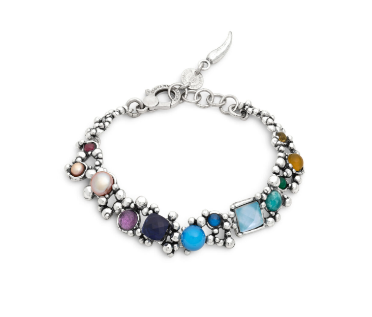 Giovanni Raspini Sterling Silver Multi-Stone Set Cocktail Bracelet