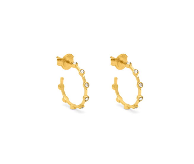 Giovanni Raspini Gold-Plated Silver Satellite Cubic Zirconia Set Hoop Earrings