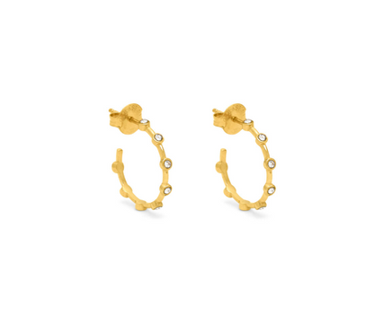 Giovanni Raspini Gold-Plated Silver Satellite Cubic Zirconia Set Hoop Earrings