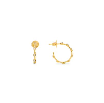 Giovanni Raspini Gold-Plated Silver Satellite Cubic Zirconia Set Hoop Earrings