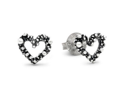 Giovanni Raspini Sterling Silver Small Heart Stud Earrings