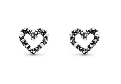 Giovanni Raspini Sterling Silver Small Heart Stud Earrings