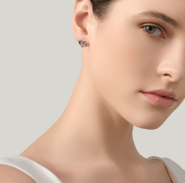 Giovanni Raspini Sterling Silver Small Heart Stud Earrings