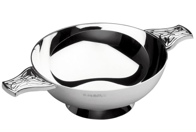Sterling Silver Celtic Handled Traditional Scottish Quaich (3" bowl) 
