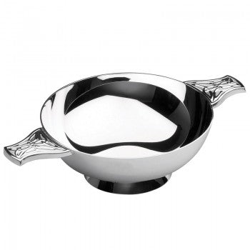 Sterling Silver Celtic Handled Traditional Scottish Quaich (5" bowl) 