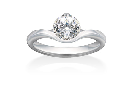 Mastercut 18ct White Gold Single Stone Wave 0.30ct Diamond Ring C8RG001 030W