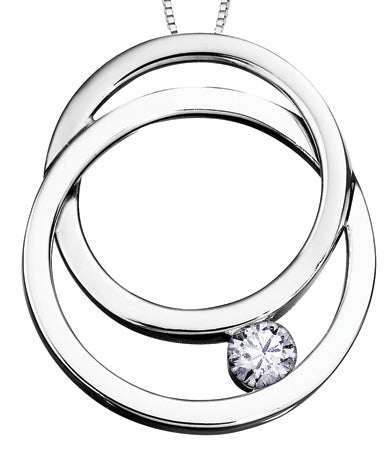 9ct White Gold Canadian Diamond Set Circle Pendant P2439WC-10