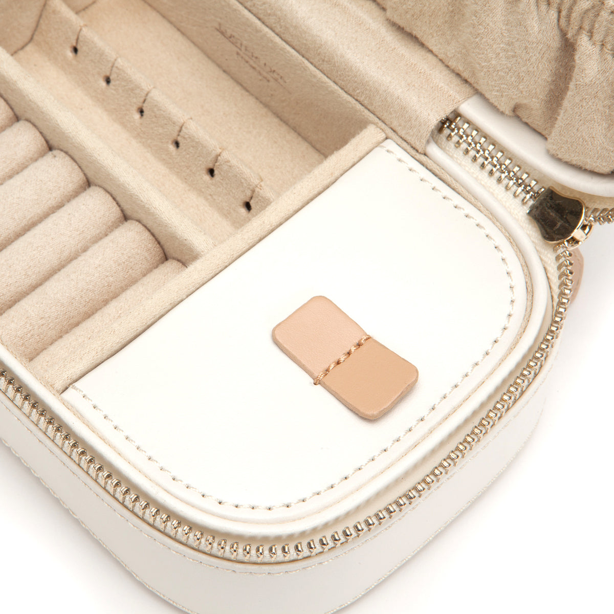 WOLF Chloé Cream Zip Jewellery Case 301253