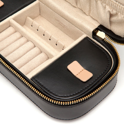 WOLF Chloé Black Zip Jewellery Case 301202