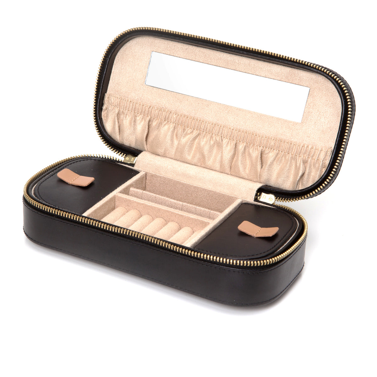WOLF Chloé Black Zip Jewellery Case 301202