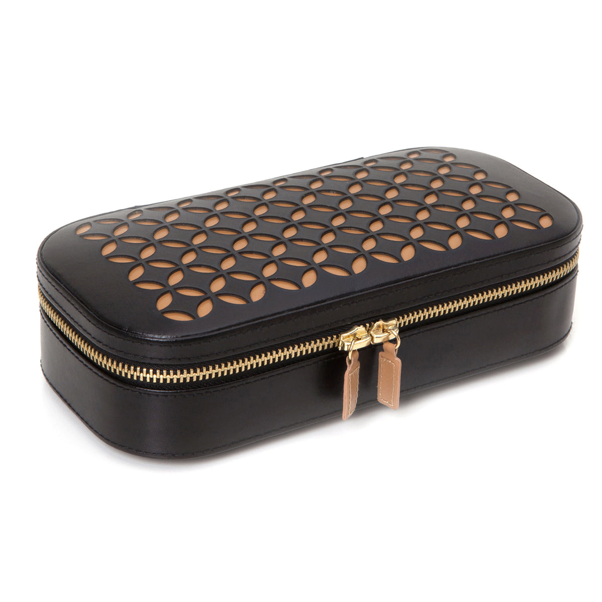 WOLF Chloé Black Zip Jewellery Case 301202