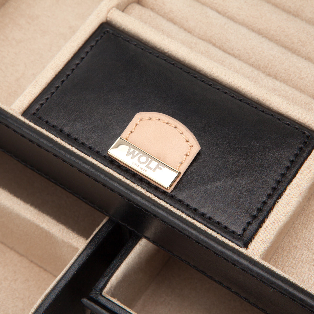WOLF Chloé Black Small Jewellery Box 301102