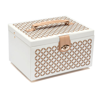 WOLF Chloé Cream Medium Jewellery Box & Travel Case 301053