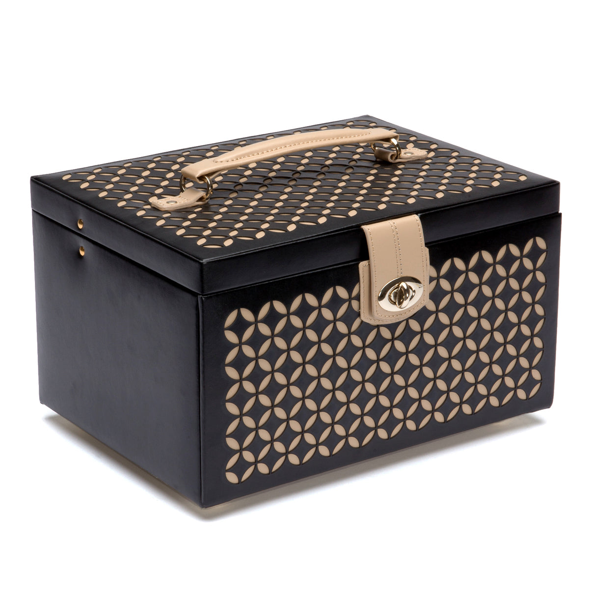 WOLF Chloé Black Medium Jewellery Box & Travel Case 301002