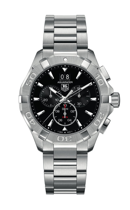 TAG Heuer Aquaracer Black Dial Chronograph Stainless Steel Mens Quartz Watch CAY1110.BA0927