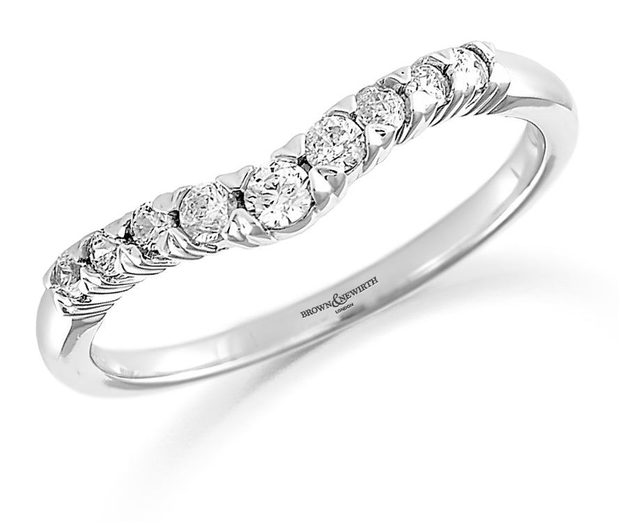 Brown & Newirth Platinum 0.23ct Brilliant Cut Diamond Claw Set Shaped Half Eternity Ring HET425