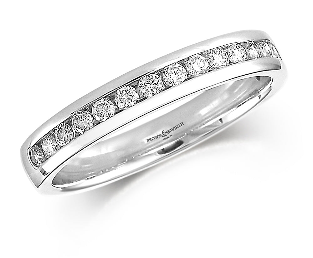 Brown & Newirth Platinum 0.30ct Brilliant Cut Diamond Channel Set Half Eternity Ring HET348