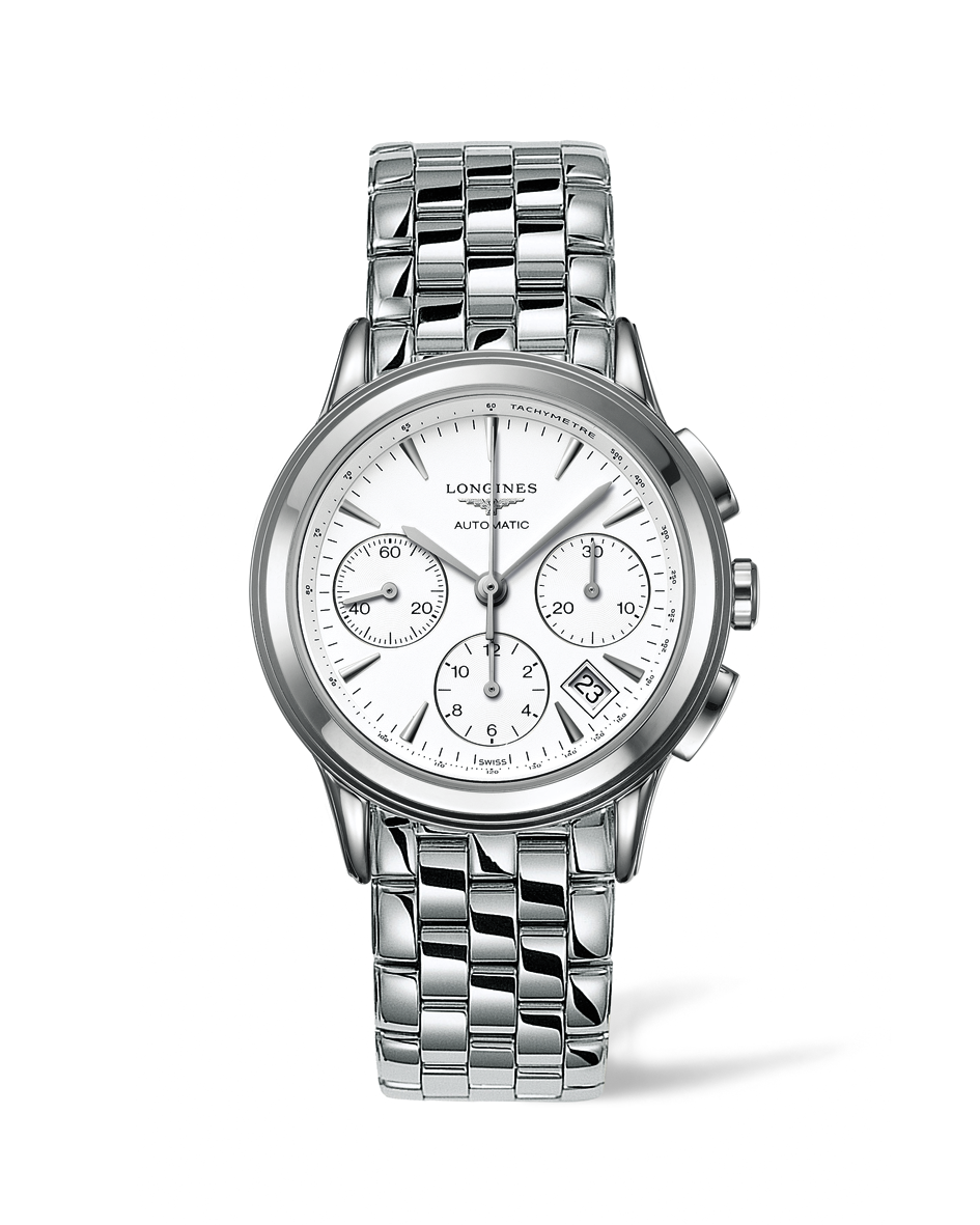 Longines Flagship White Dial Stainless Steel Mens Chronograph Watch L48034126