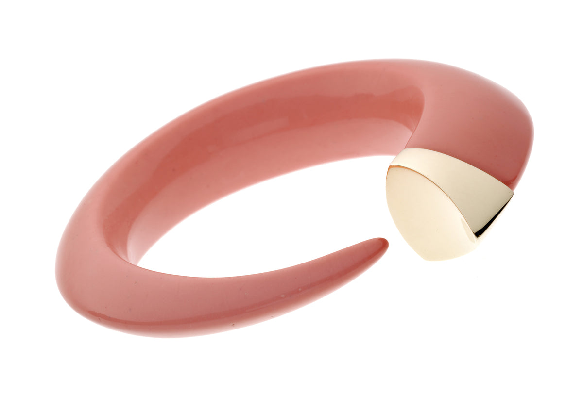 Shaun Leane Vermeil & Soft Pink Coral Resin Signature Tusk Bangle (medium) SLS084