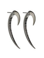 Shaune Leane Sterling Silver & Black Rhodium Spinel Signature Tusk Hook Special Edition Earrings (size 1) SLS266BRBS