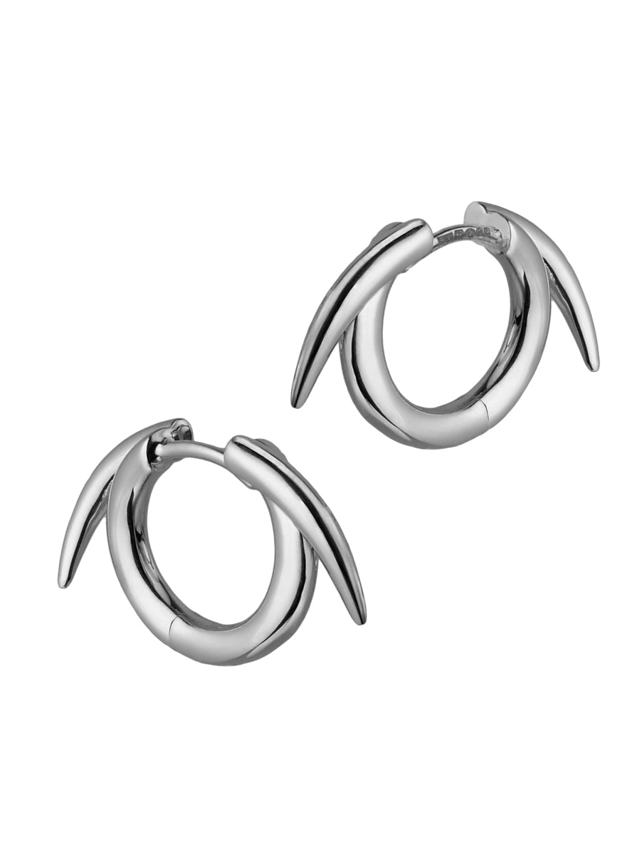 Shaun Leane Sterling Silver Signature Tusk Thorned Hoop Earrings SLS541