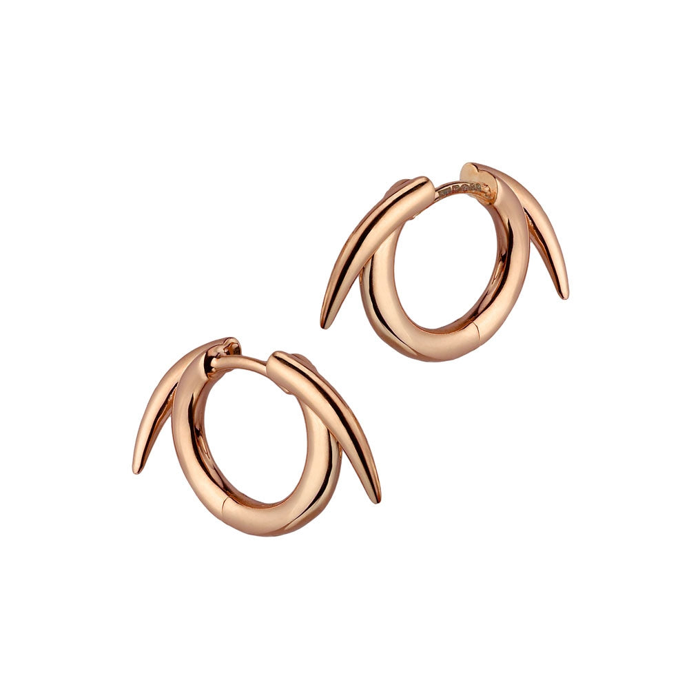 Shaun Leane Rose Gold Vermeil Signature Tusk Thorned Hoop Earrings SLS543