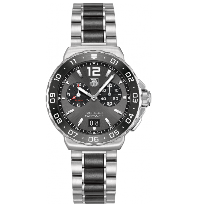TAG Heuer Formula 1 Stainless Steel & Ceramic Mens Quartz Grande Date Alarm Quartz Watch WAU111C.BA0869