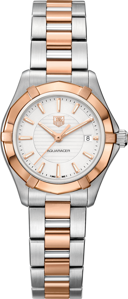TAG Heuer Aquaracer Rose Gold Two Tone Womens Quartz Watch WAP1450.BD0837