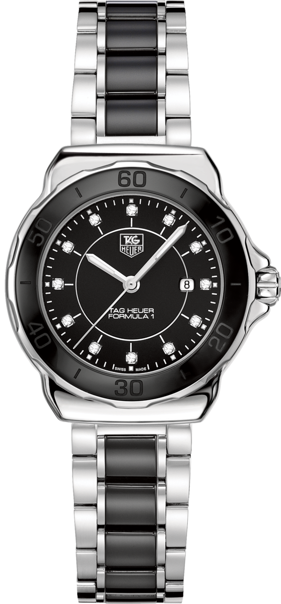 TAG Heuer Formula 1 Stainless Steel & Black Ceramic Diamond Set Womens Quartz Watch WAH1314.BA0867