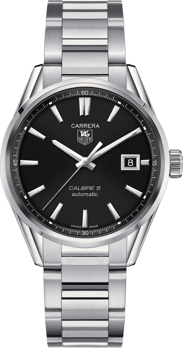 TAG Heuer Carrera Calibre 5 Black Dial Automatic Stainless Steel Mens Watch WAR211A.BA0782