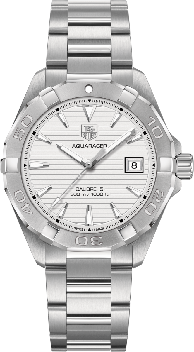 TAG Heuer Aquaracer Silver Dial Calibre 5 Automatic Stainless Steel Mens Watch WAY2111.BA0910