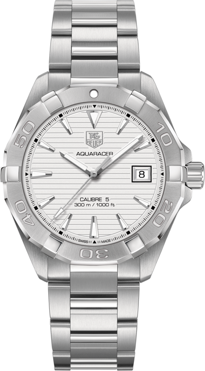 TAG Heuer Aquaracer Silver Dial Calibre 5 Automatic Stainless Steel Mens Watch WAY2111.BA0910