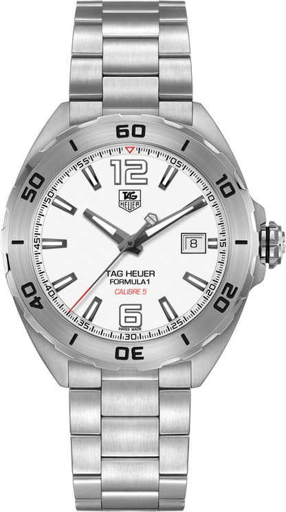 TAG Heuer Formula 1 White Dial Calibre 5 Automatic Stainless Steel Mens Watch WAZ2114.BA0875