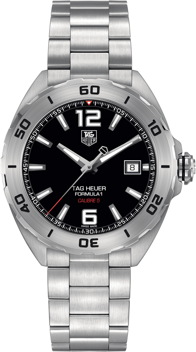 TAG Heuer Formula 1 Black Dial Calibre 5 Automatic Stainless Steel Mens Watch WAZ2113.BA0875