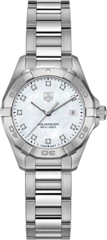 TAG Heuer Aquaracer Lady Mother of Pearl Diamond Set Dial Stainless Steel Womens Quartz Watch WAY1413.BA0920