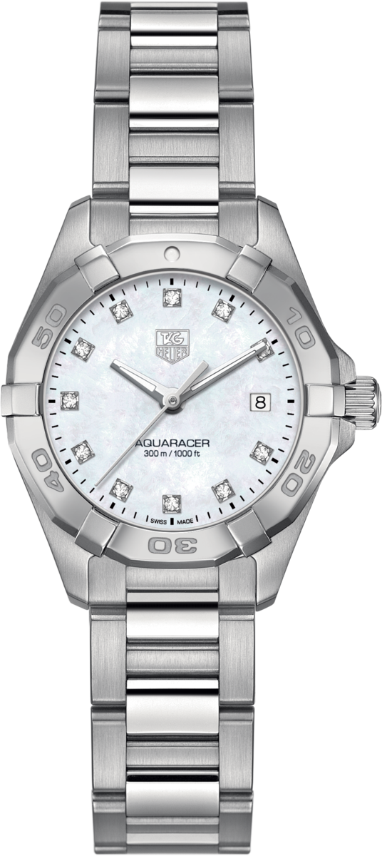 TAG Heuer Aquaracer Lady Mother of Pearl Diamond Set Dial Stainless Steel Womens Quartz Watch WAY1413.BA0920