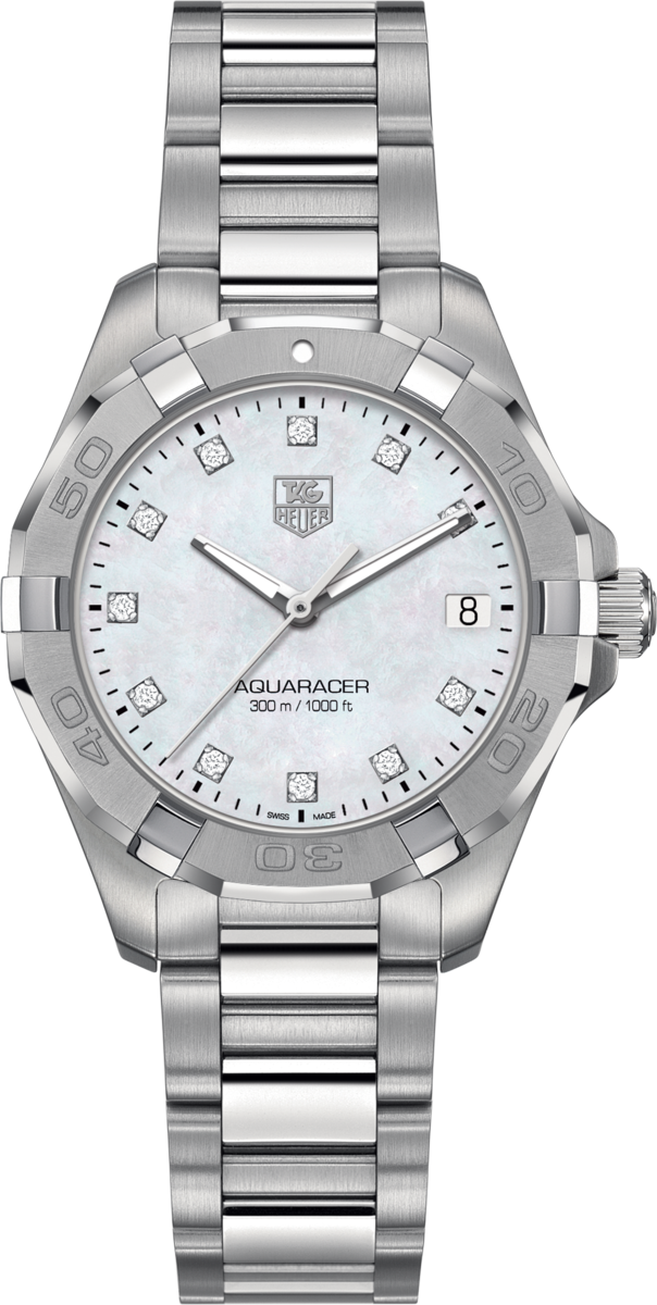 TAG Heuer Aquaracer Lady Mother of Pearl Diamond Set Dial Stainless Steel Womens Quartz Watch WAY1313.BA0915