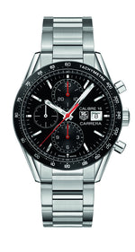 TAG Heuer Carrera Calibre 16 Black Dial Stainless Steel Mens Chronograph Watch CV201AK.BA0727