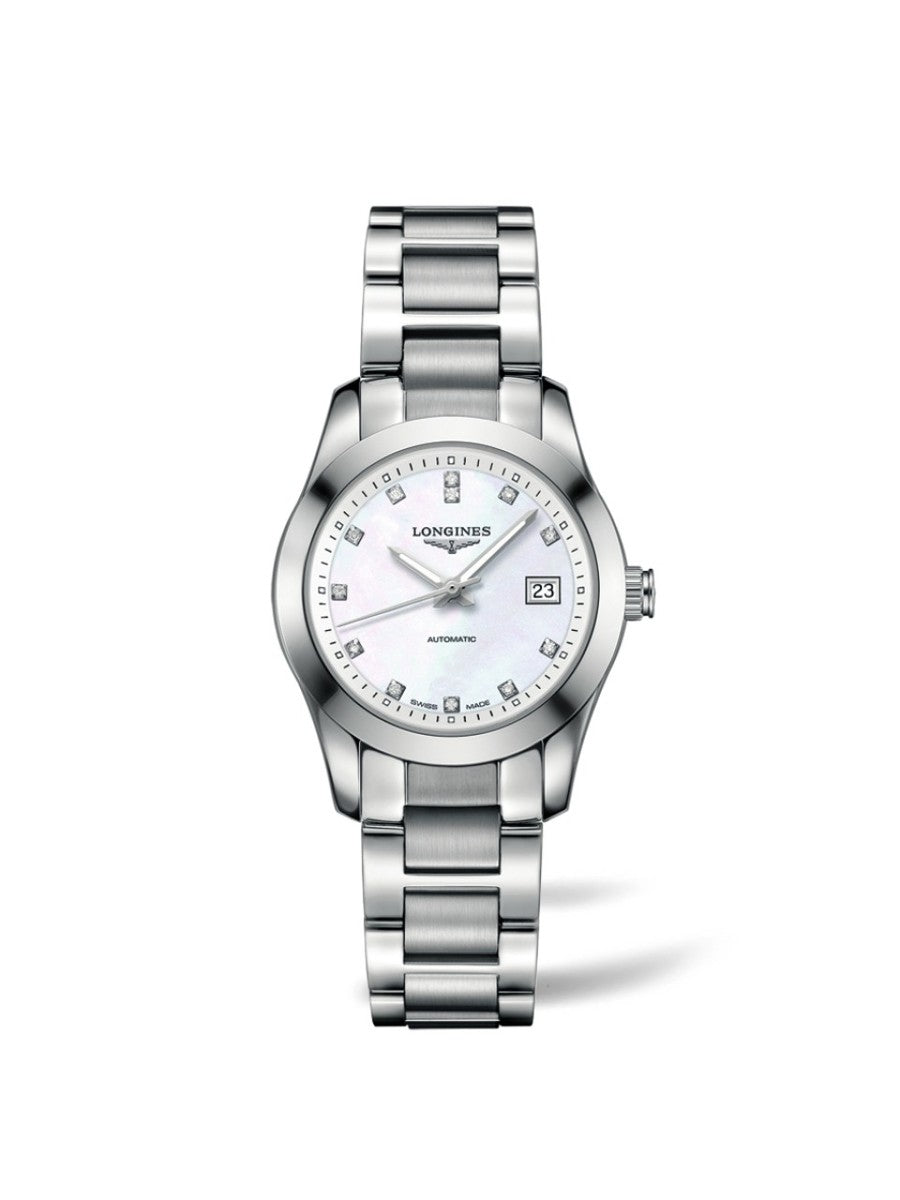 Longines Conquest Classic Mother of Pearl Diamond Set Dial Stainless Steel Womens Watch L22854876