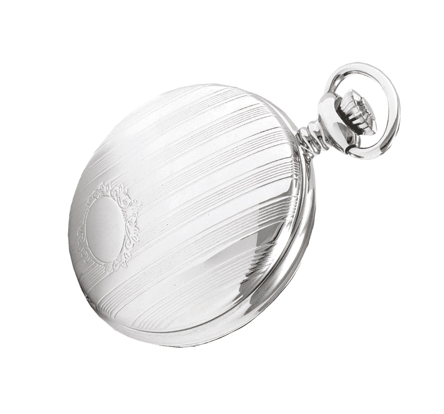 Woodford Arabic Dial Chrome Plated Quartz Full Hunter Pocket Watch