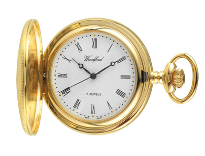 Woodford Gold Plated Mechanical Half Hunter Pocket Watch