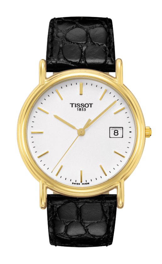 Tissot Carson White Dial 18ct Gold Mens Quartz Watch T71342911