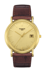 Tissot Carson Champagne Dial 18ct Gold Mens Quartz Watch T71342921