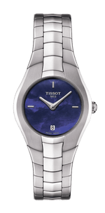 Tissot T-Round Blue Mother of Pearl Dial Stainless Steel Womens Quartz Watch T0960091113100