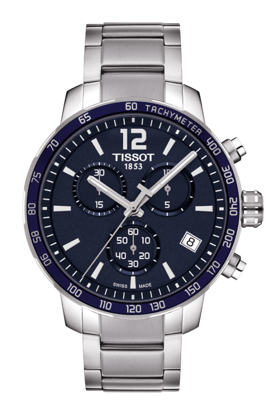 Tissot Quickster Blue Dial Stainless Steel Mens Quartz Chronograph Watch T0954171104700