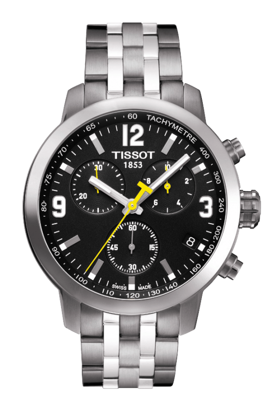 Tissote PRC 200 Black Dial Stainless Steel Mens Quartz Chronograph Watch T0554171105700