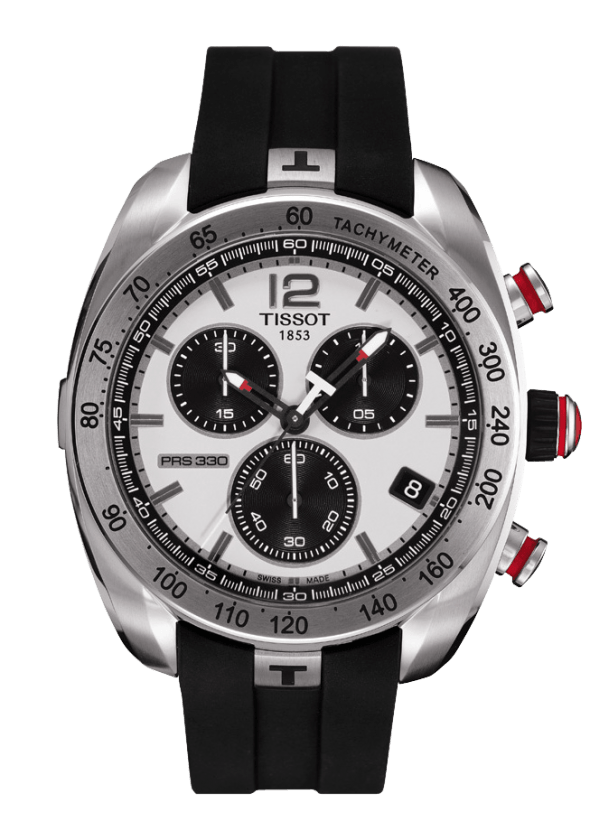 Tissot PRS 330 Grey Dial Stainless Steel on Rubber Strap Mens Quartz Chronograph Watch T0764171708700