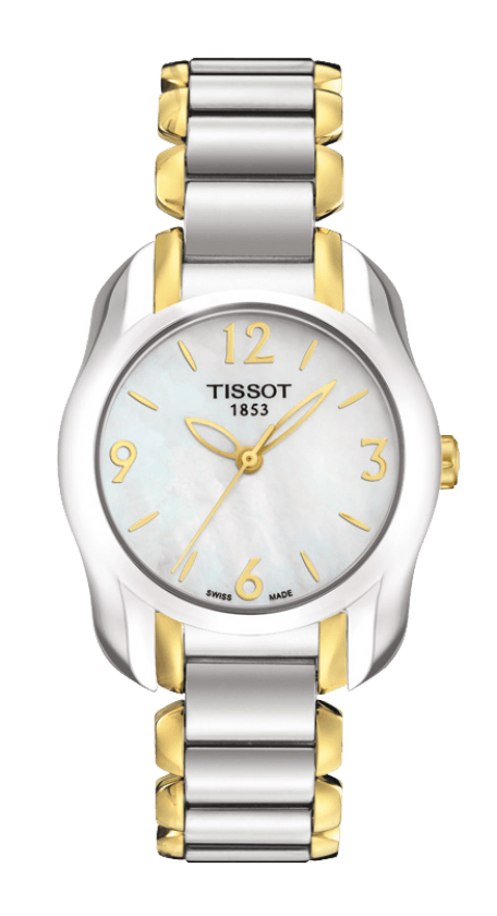 Tissot T-Wave Mother of Pearl Dial Two Tone Womens Quartz Watch T0232102211700