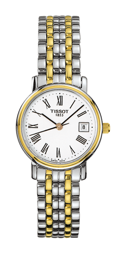 Tissote Desire Small White Dial Two Tone Womens Quartz Watch T52228113